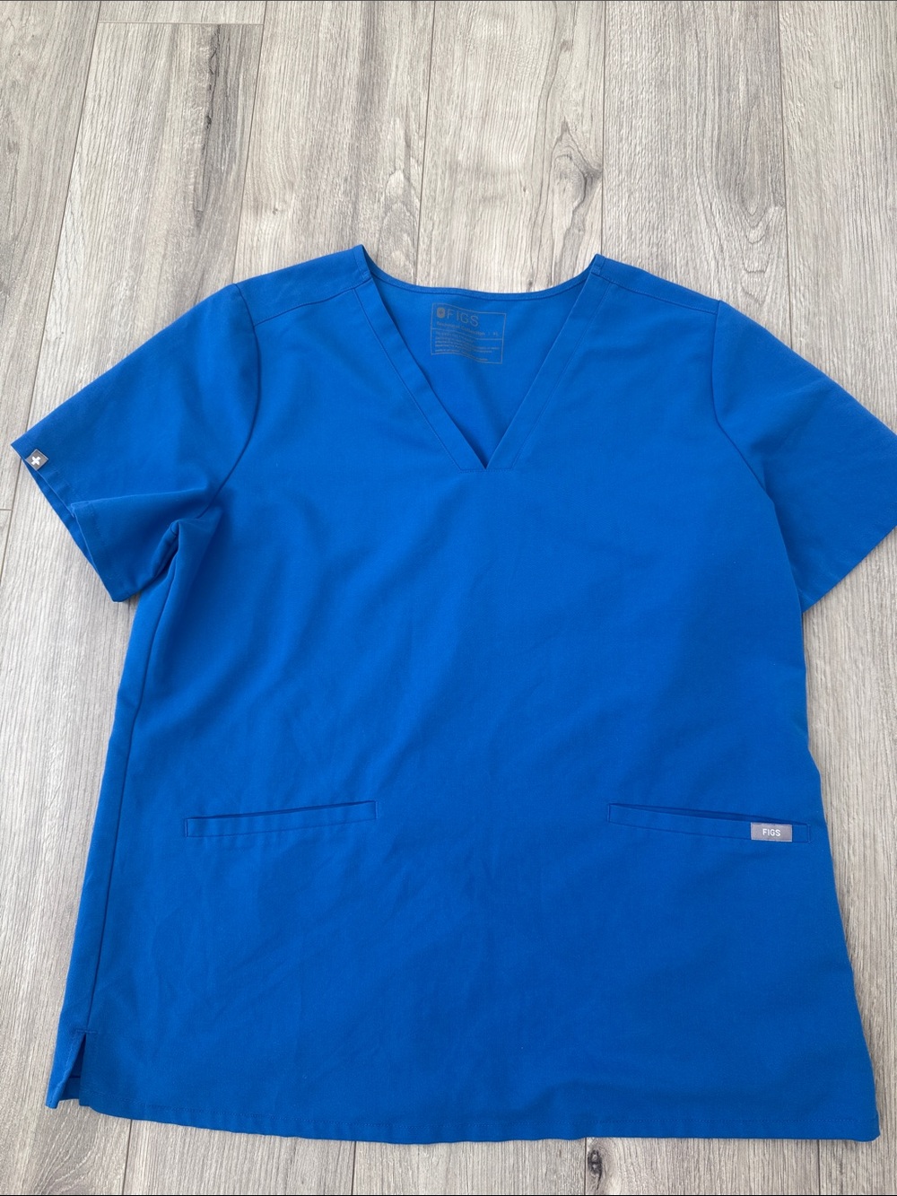 Figs Royal Blue V-Neck Scrub Top - Picture 5 of 6